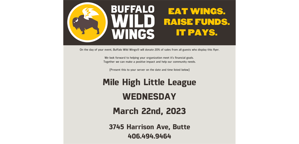 Buffalo Wild Wings Fundraiser Night 2023